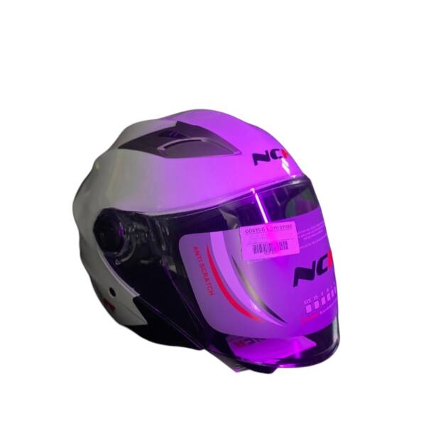 NCR 708E ÇENESİZ VİZÖR KASK SİYAH/BEYAZ/GRİ - Görsel 3